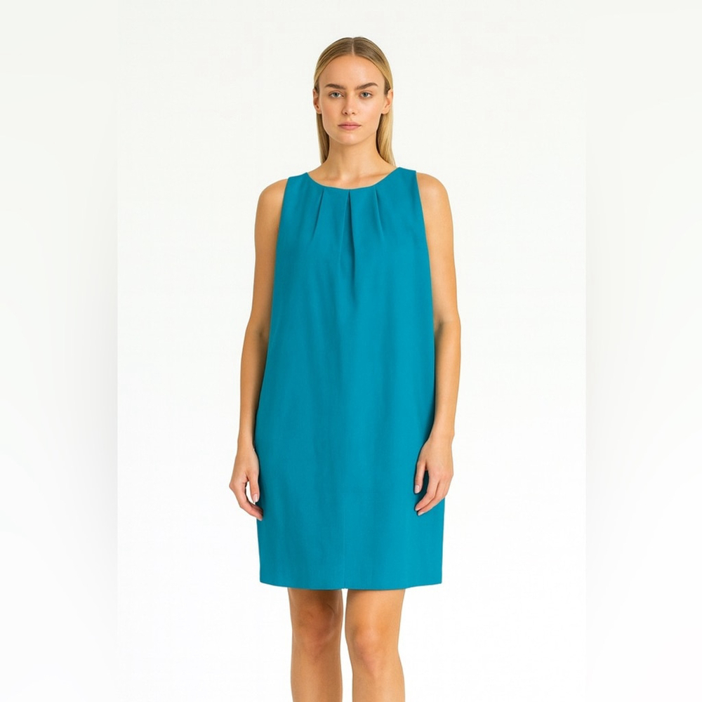 AGNONA Italy Wool Dress Teal Sleeveless Dress